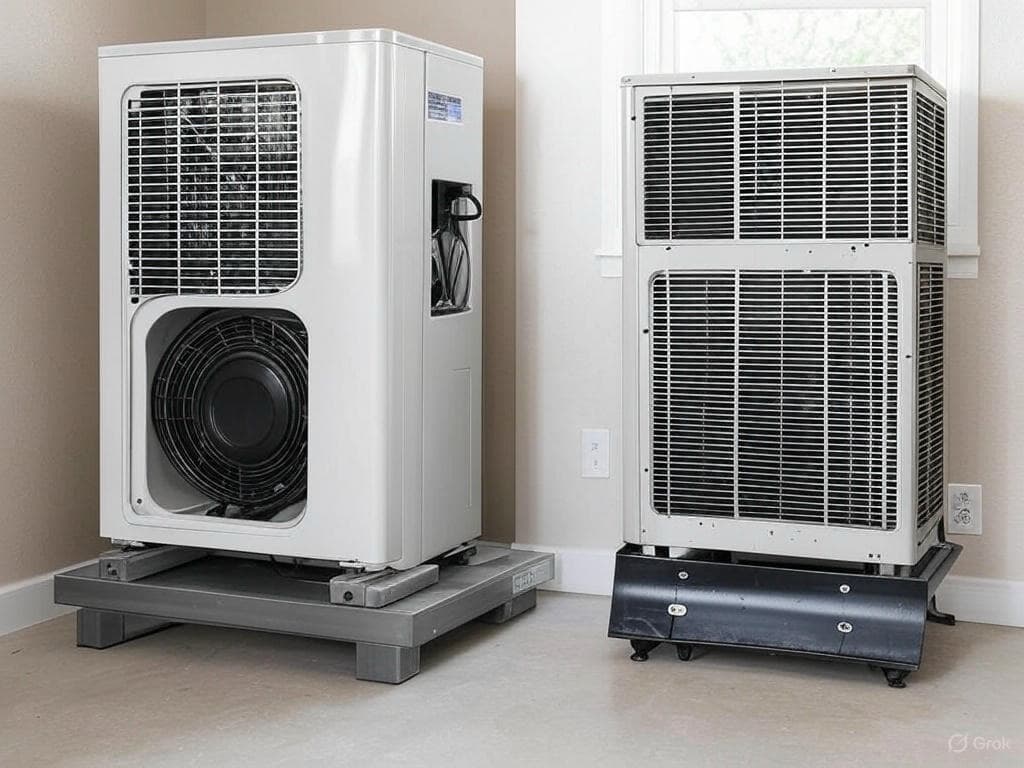 heat pump versus traditional HVAC comparison graphic, heat pump versus traditional HVAC outdoor installation Colorado, heat pump versus traditional HVAC technician maintenance