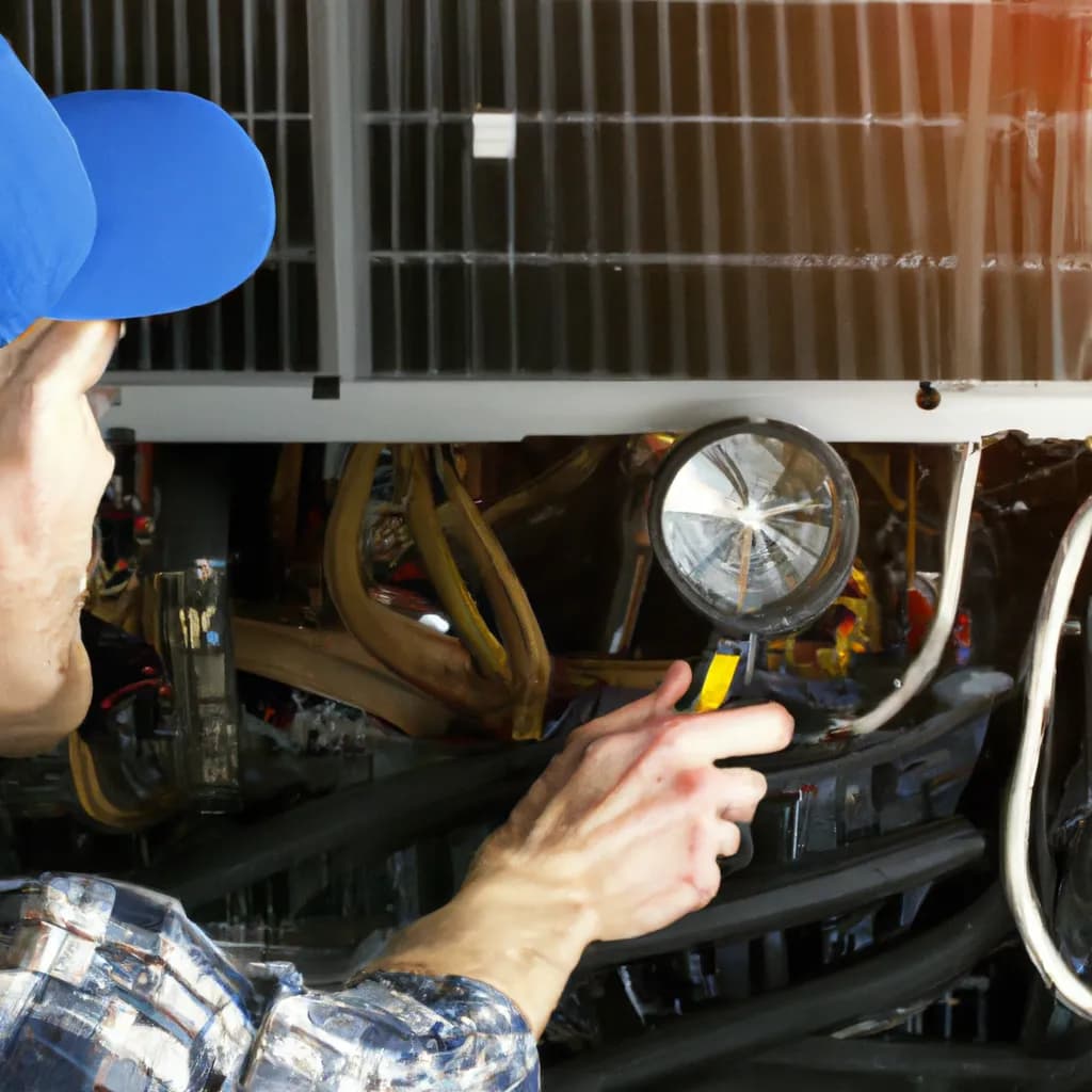 Technician performing HVAC maintenance in Colorado home