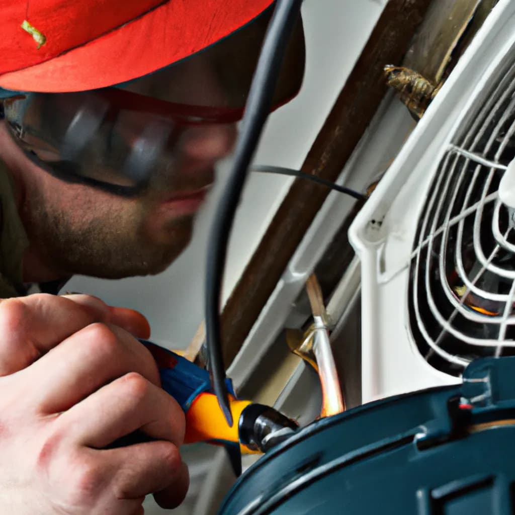 Technician repairing an HVAC unit in a Colorado home