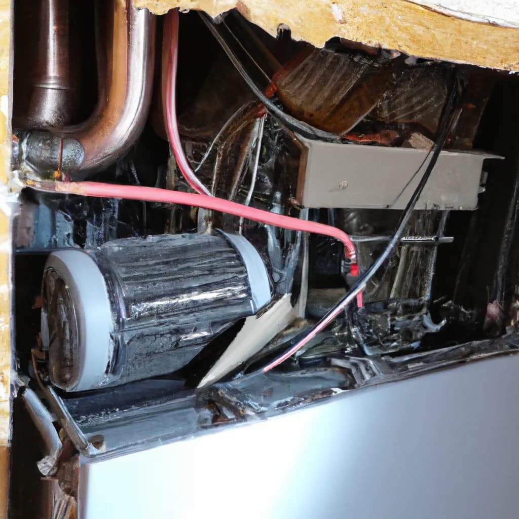 Technician performing HVAC maintenance on a residential furnace