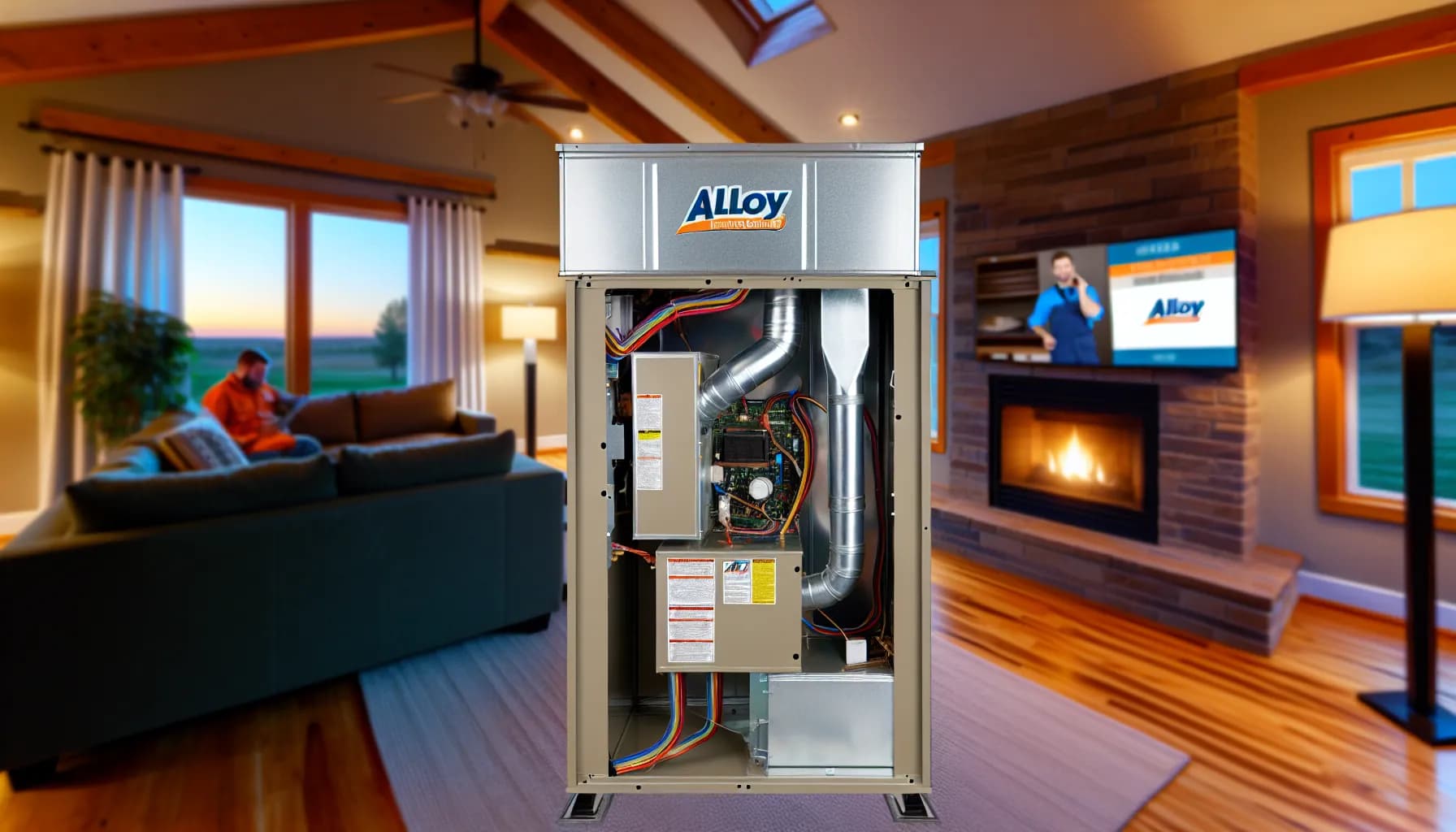 Technician performing HVAC maintenance in Colorado home
