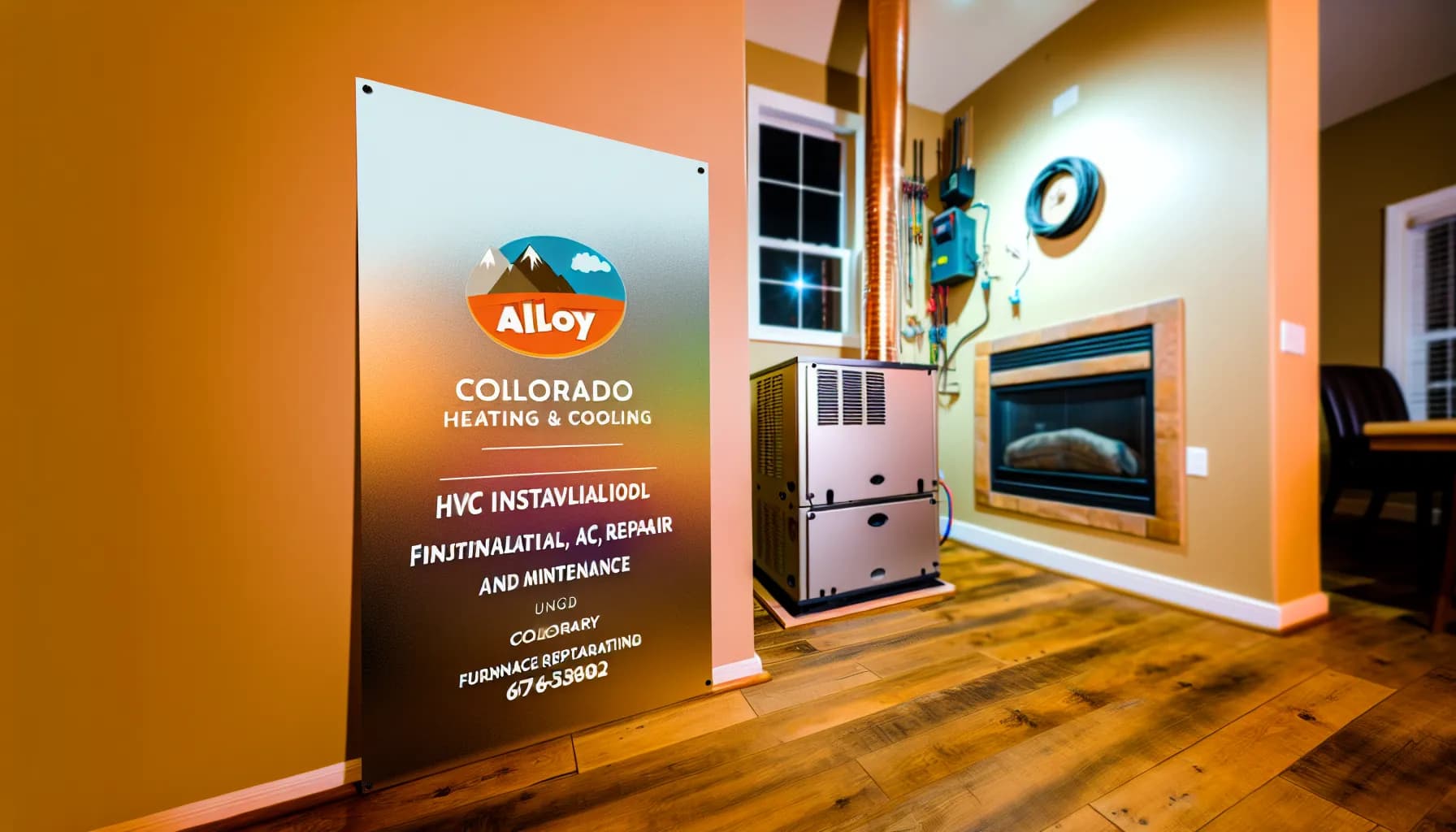 Technician performing HVAC maintenance in a Colorado home