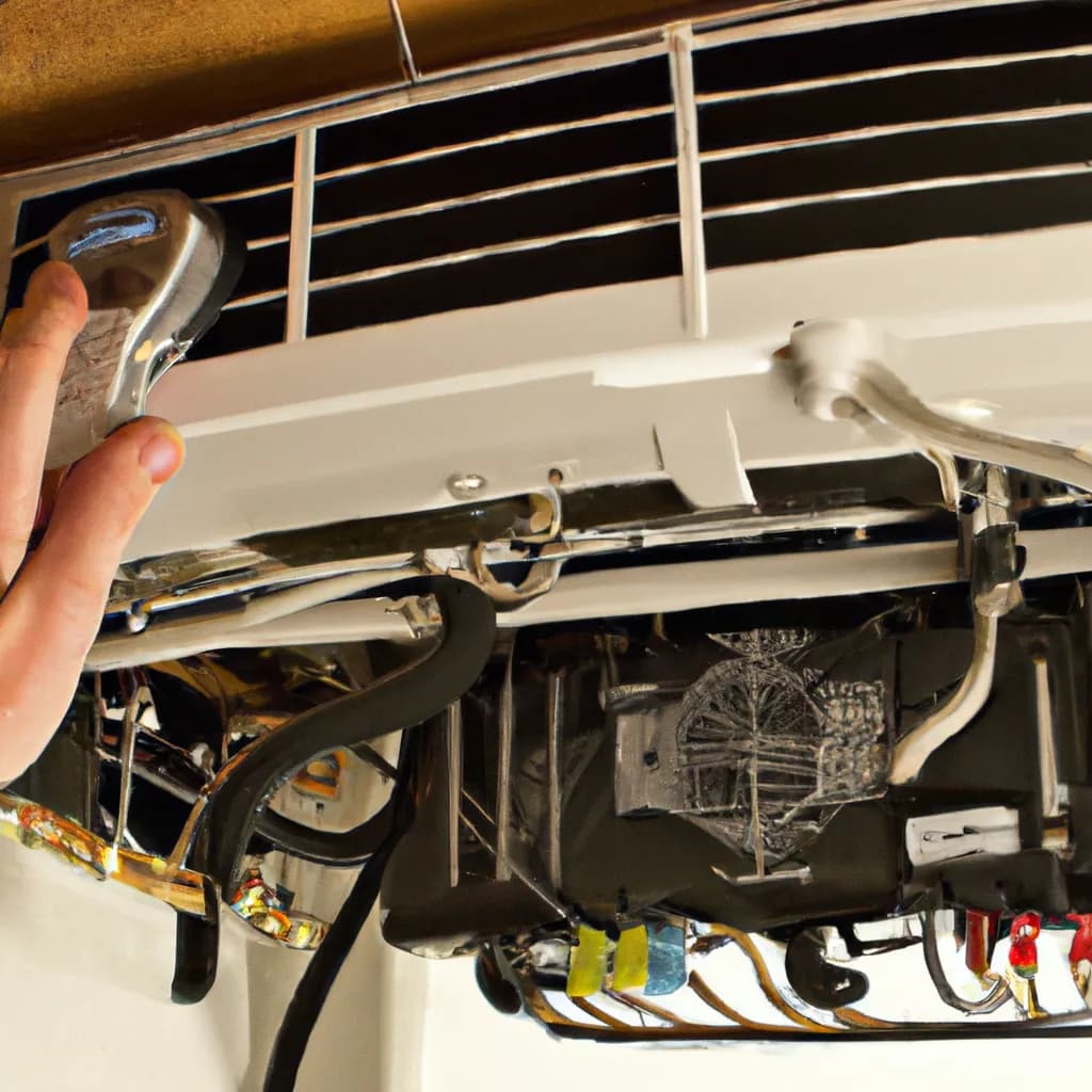 Technician optimizing an HVAC system for energy efficiency