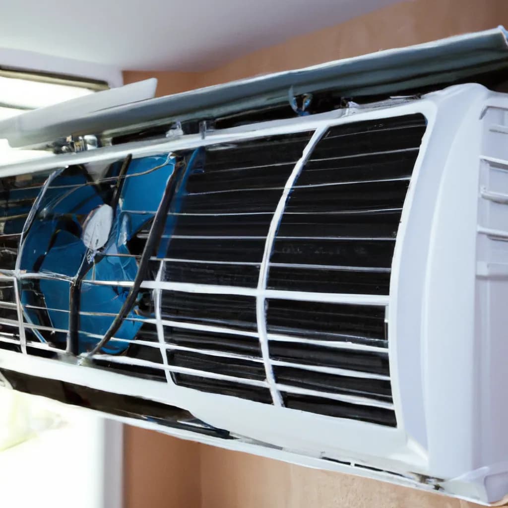 Technician performing HVAC maintenance on residential system