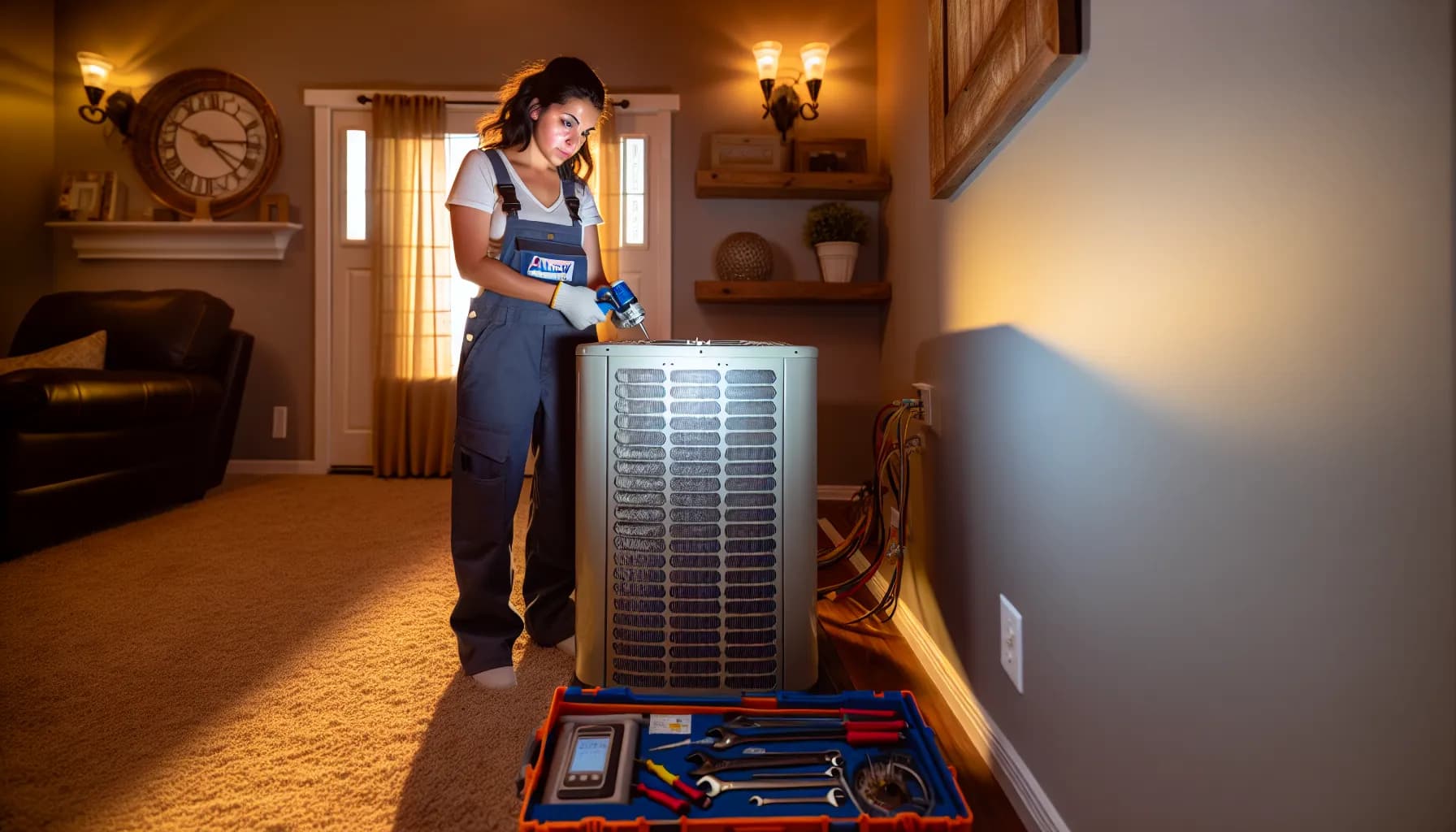 HVAC technician troubleshooting air conditioner in Colorado home
