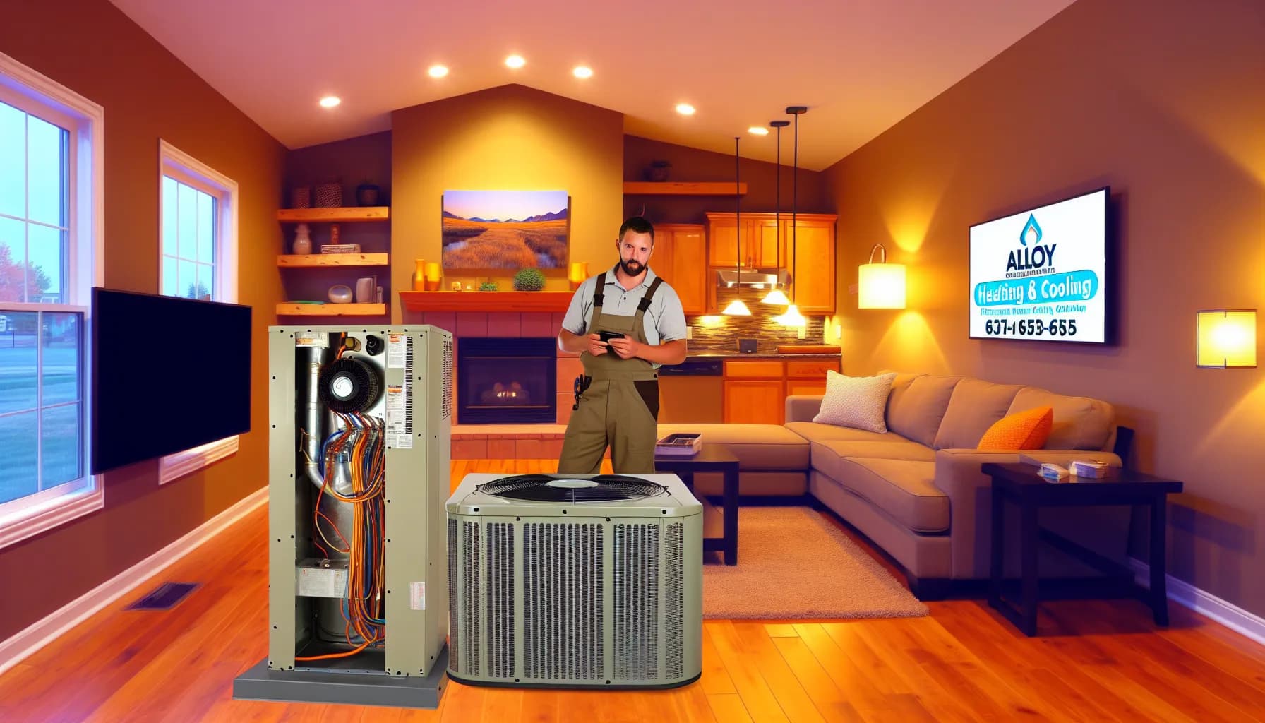 Technician installing HVAC system in Colorado Springs home