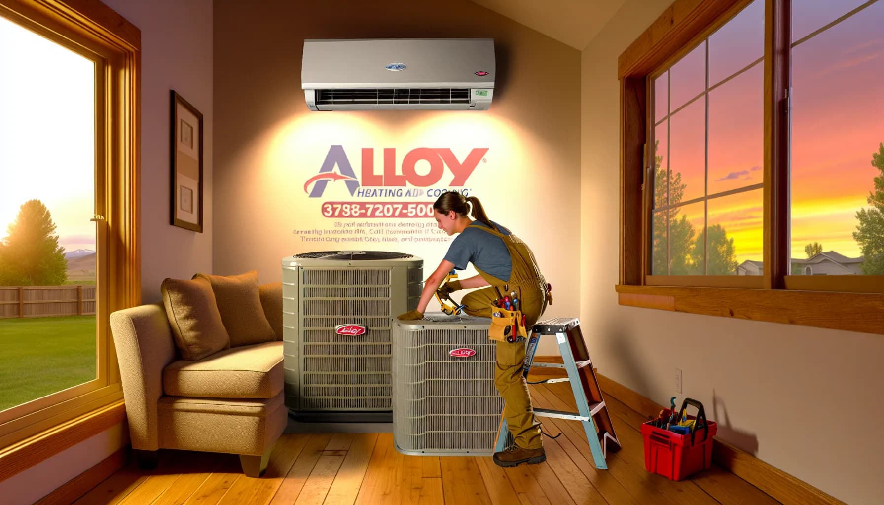 Technician installing HVAC system in a Colorado Springs home