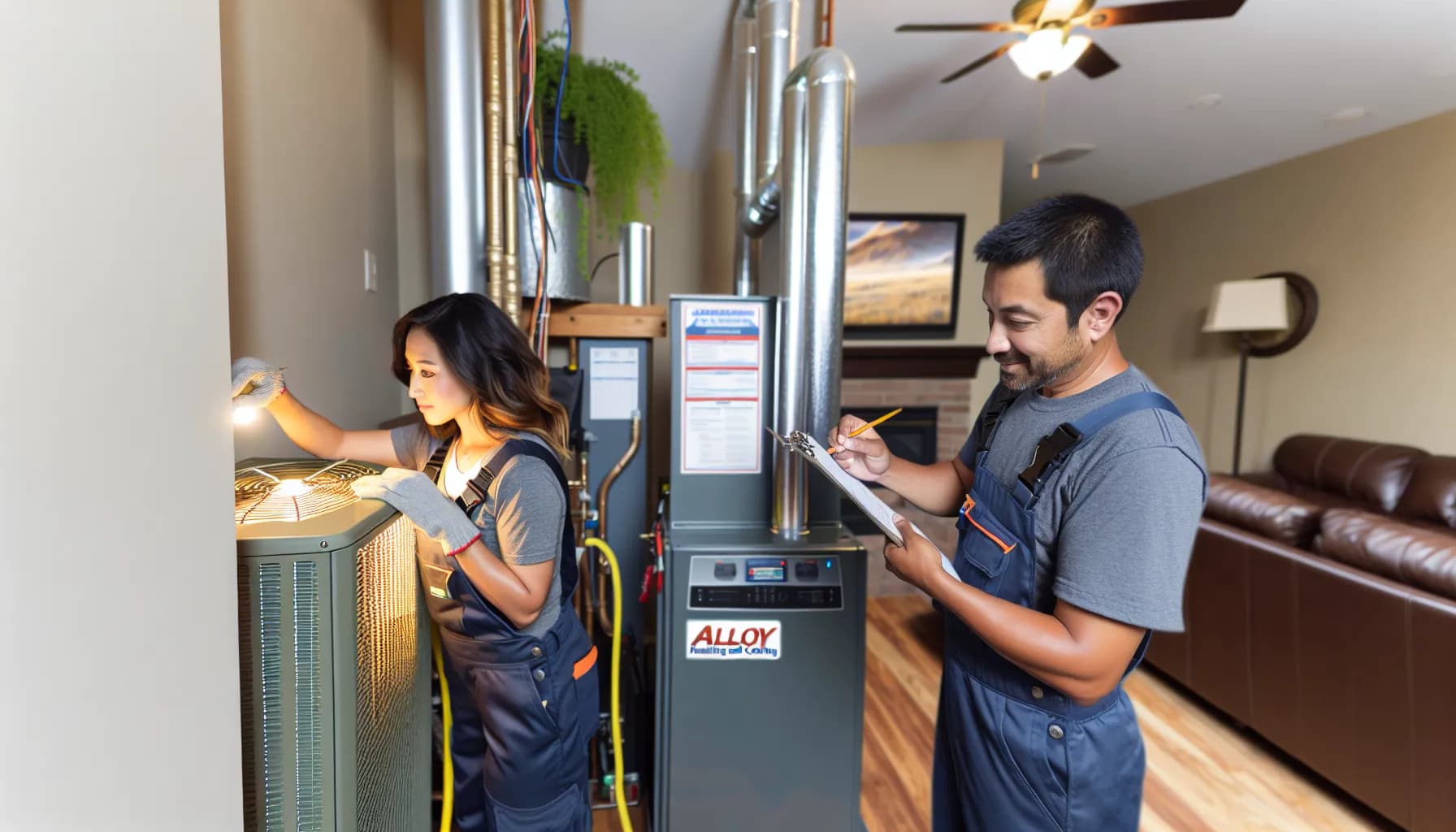 Technician performing HVAC maintenance in Colorado Springs