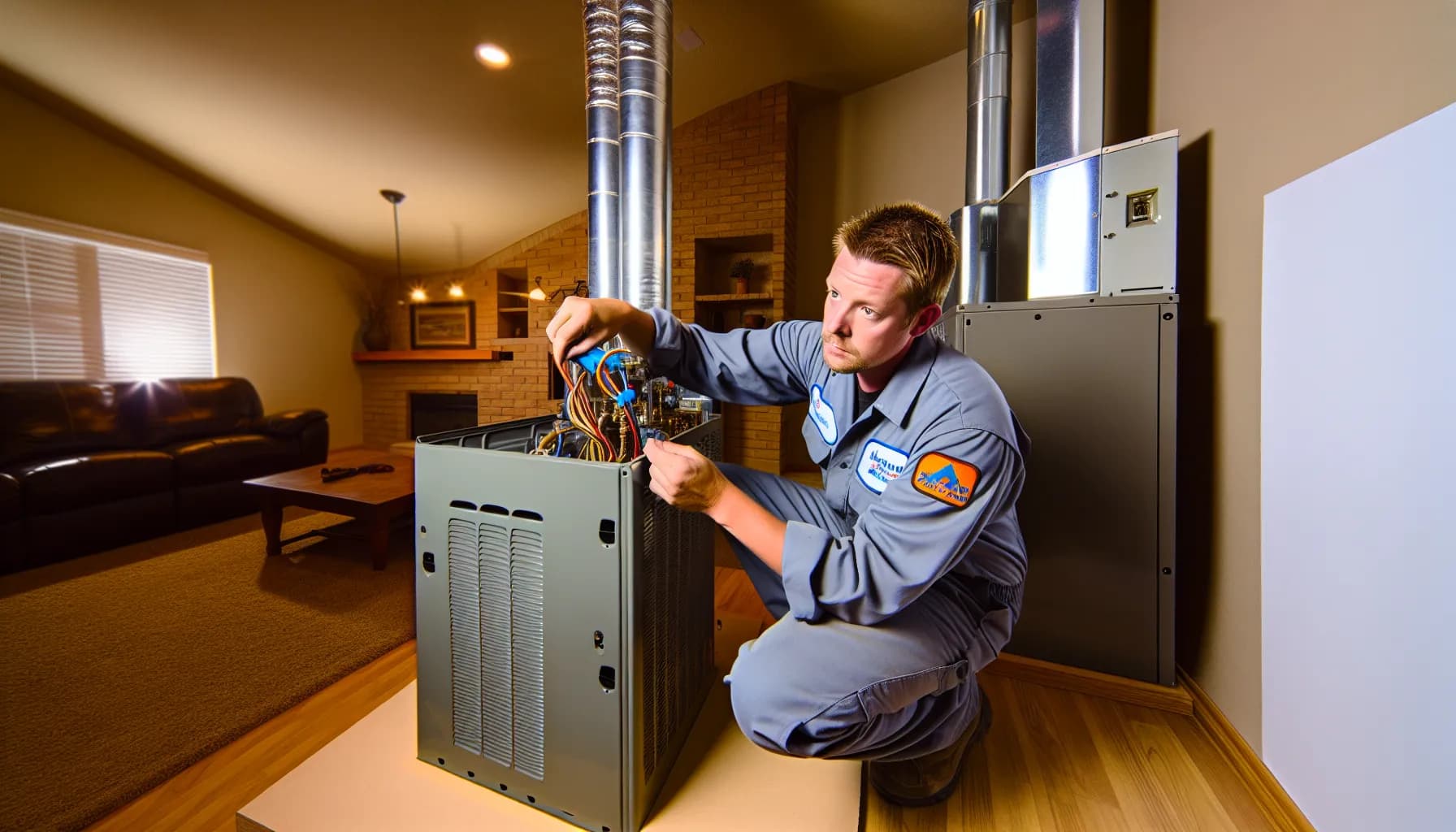 Technician optimizing HVAC system in Colorado Springs home