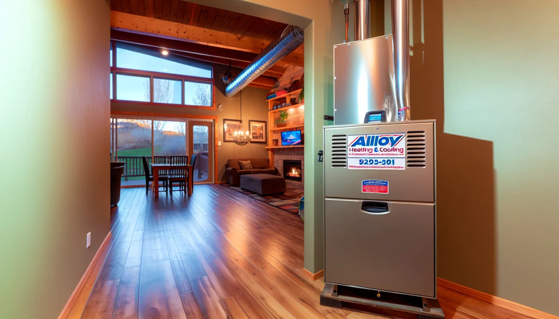 HVAC technician troubleshooting a central heating system in Colorado home