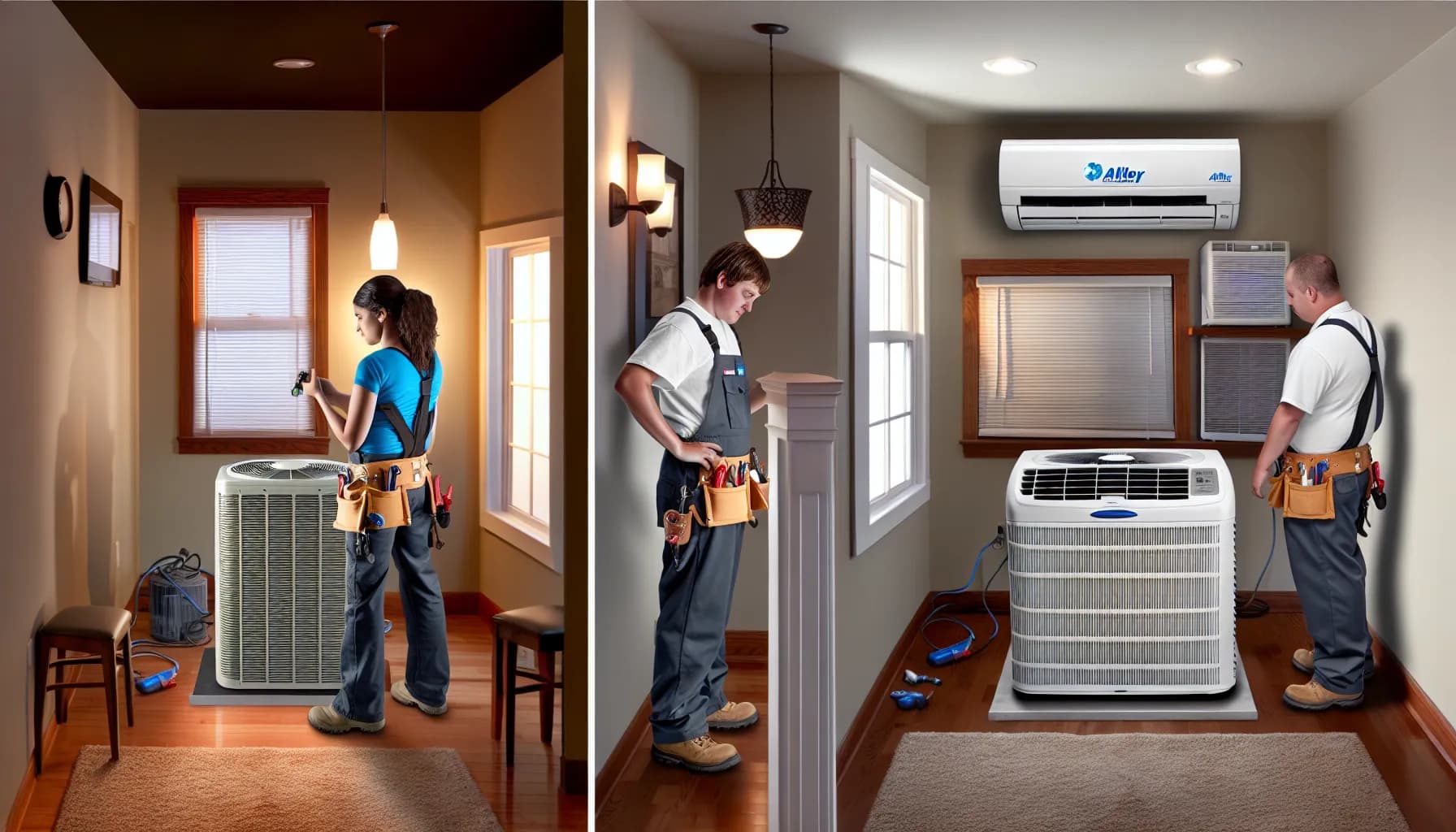 Wall air conditioner installed in a Colorado home living room