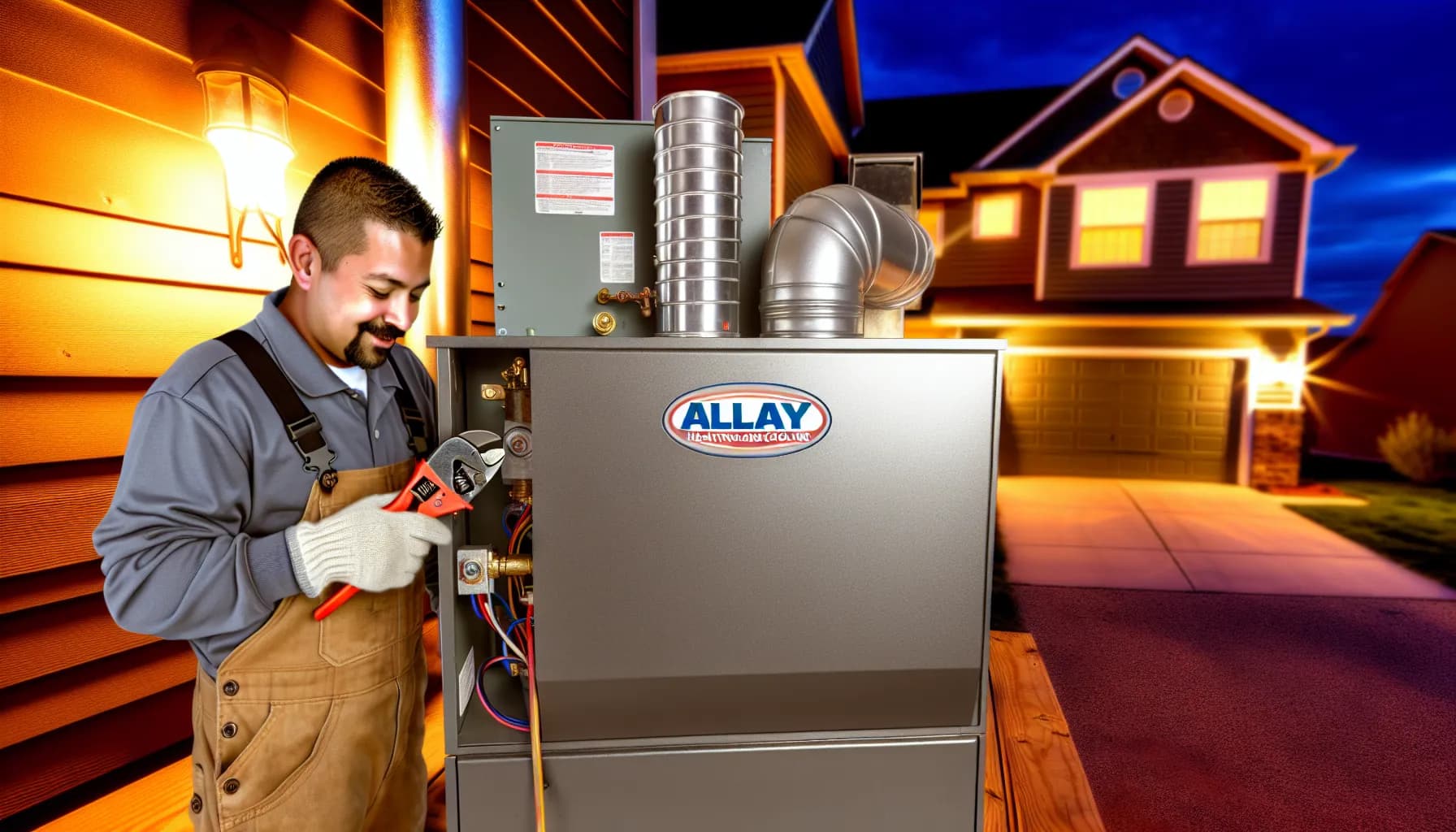 Technician performing HVAC repair in Colorado Springs home
