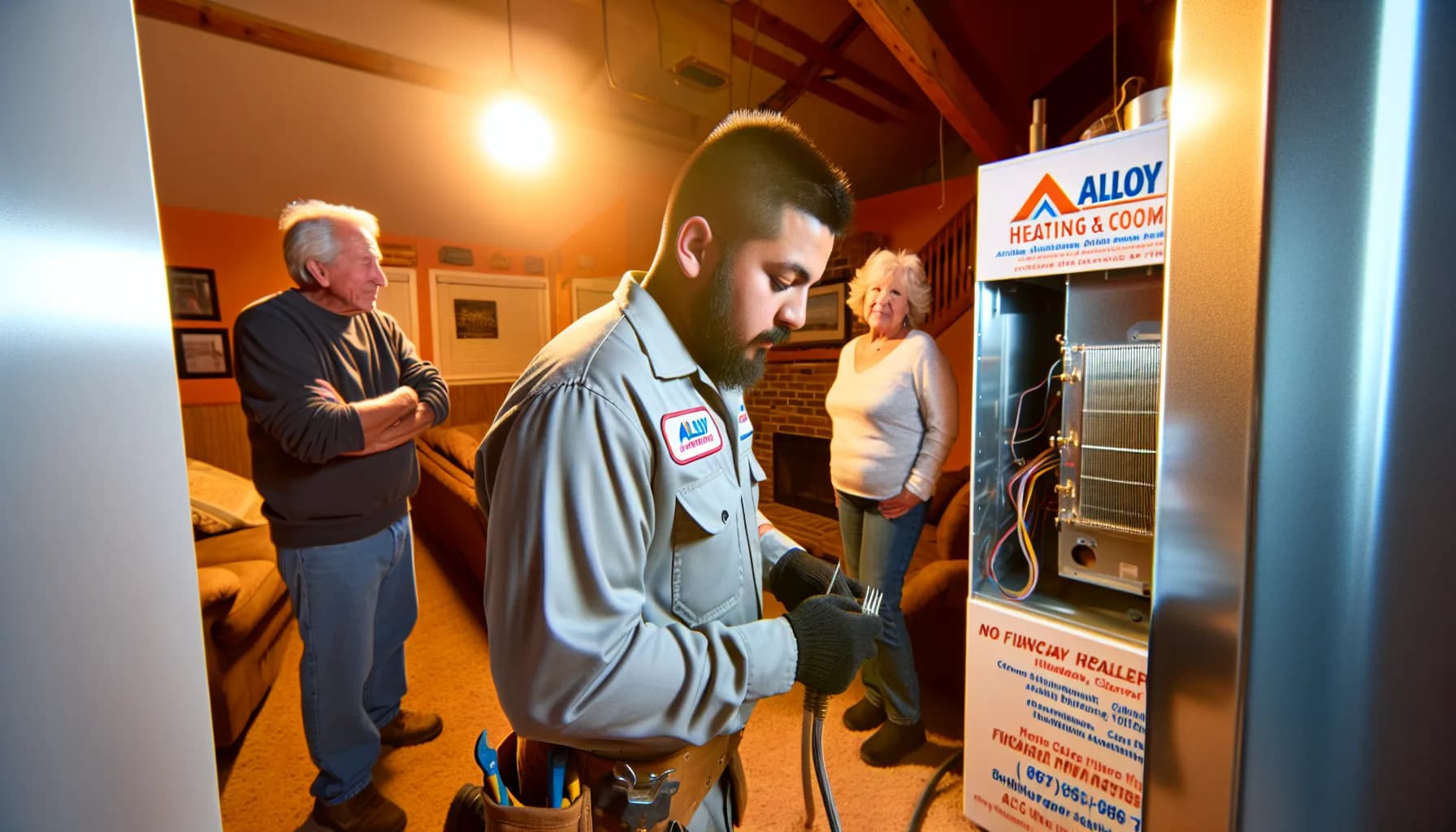 Technician installing a modern HVAC system in a Colorado Springs home