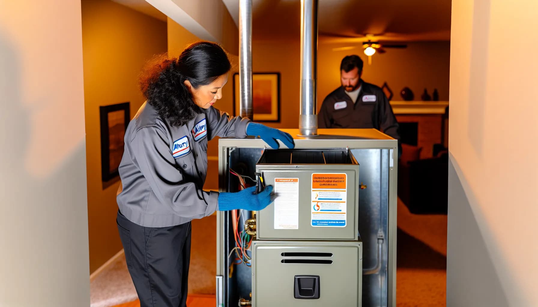 Technician installing a new HVAC system in a Colorado home