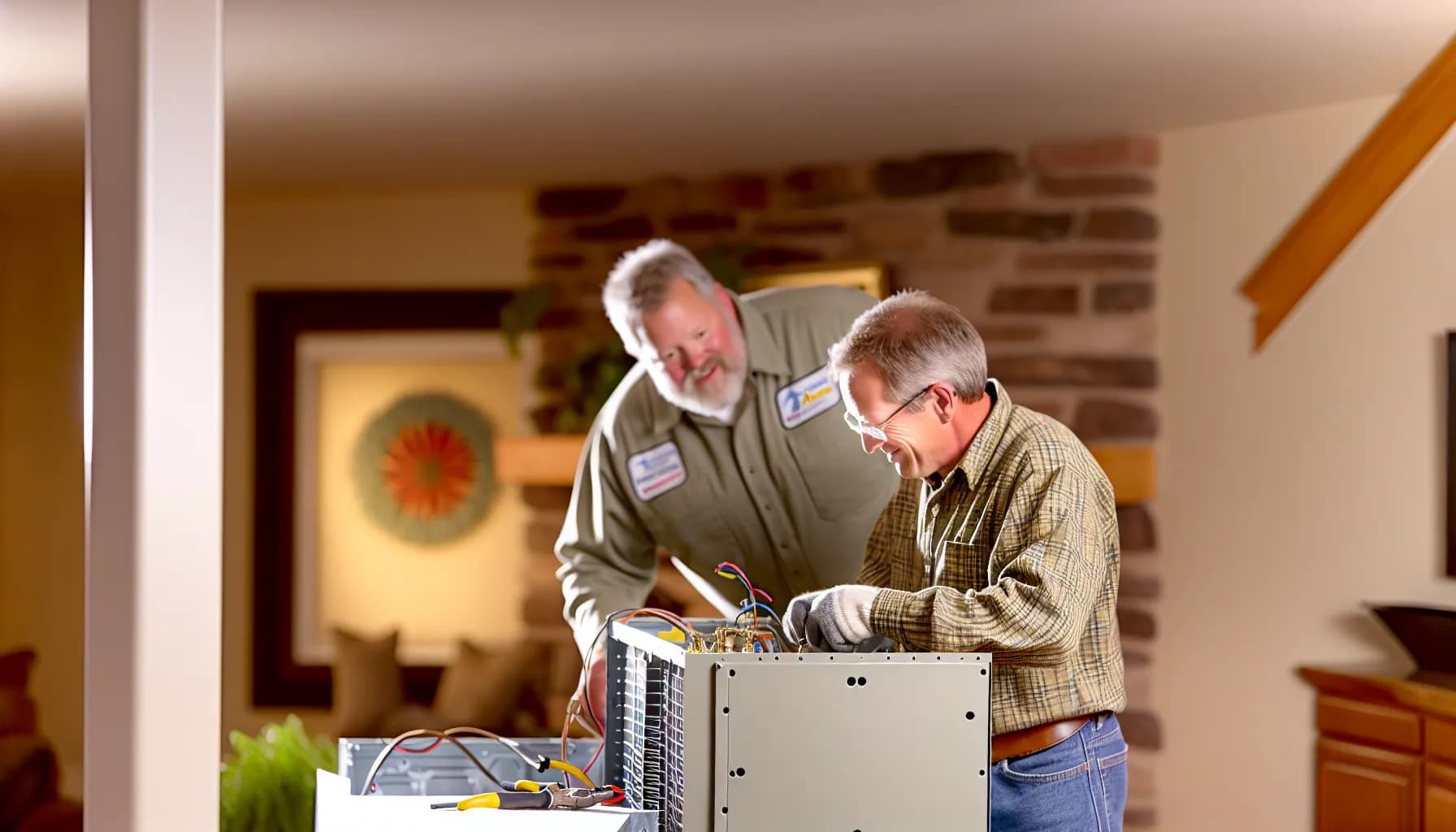Technician installing HVAC system in Colorado home