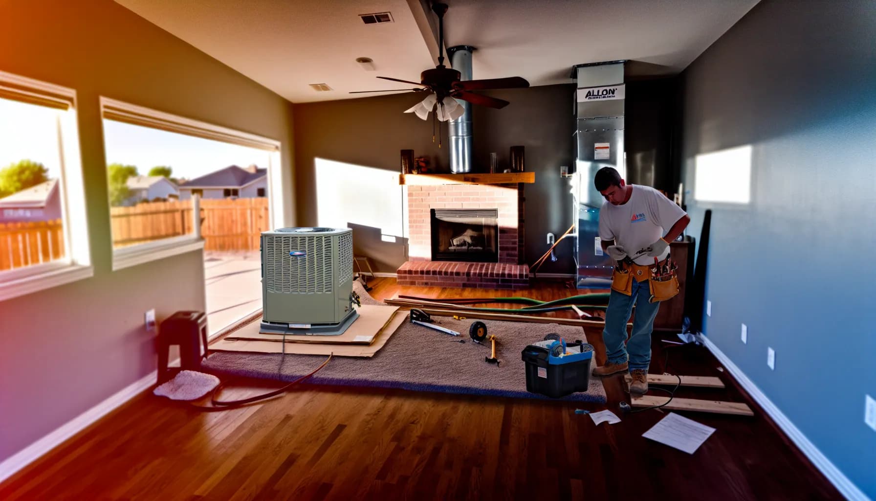 Technician optimizing HVAC system for energy efficiency in Colorado home