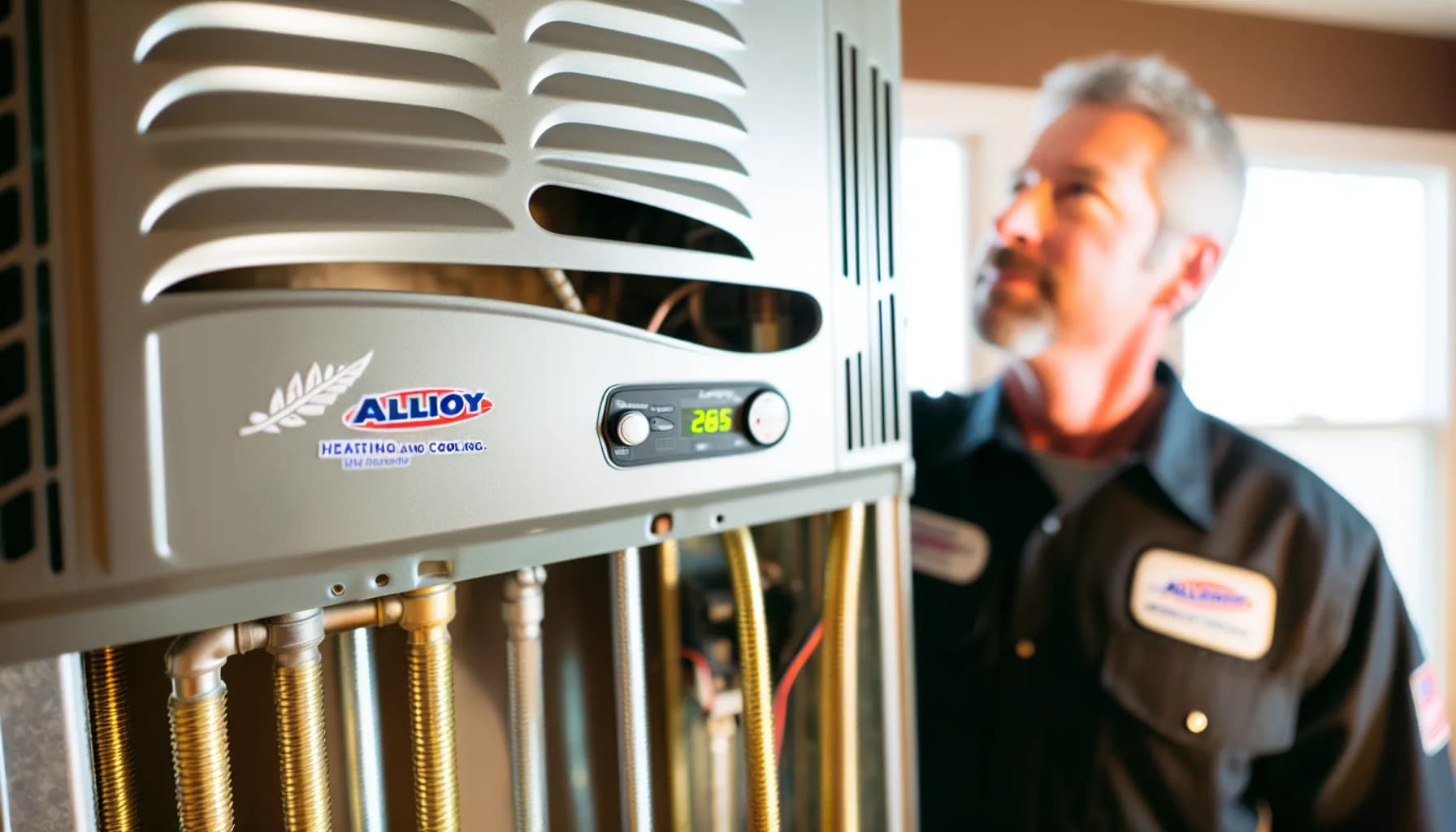 Technician adjusting HVAC system in Colorado home