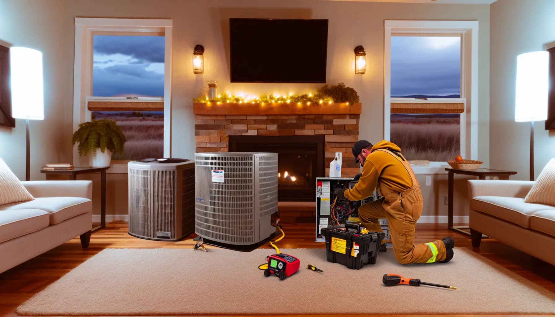 Technician installing HVAC system in Colorado home