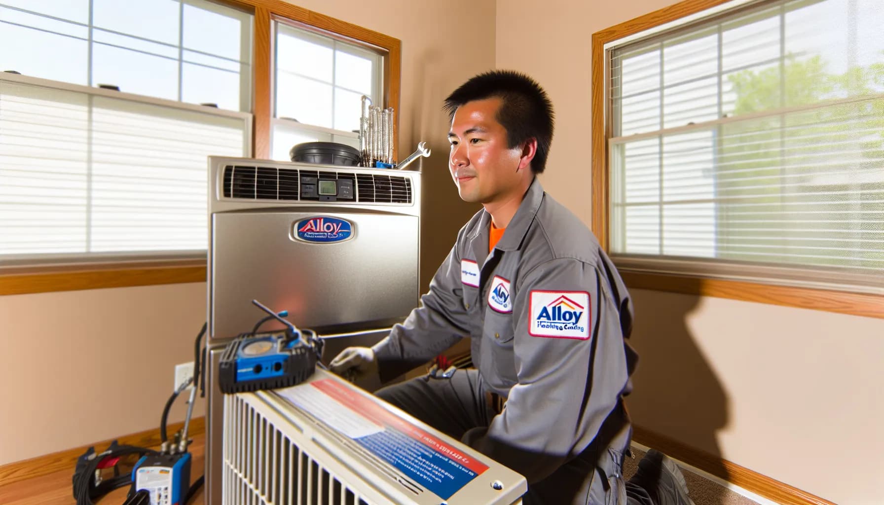 Technician performing HVAC repair in Colorado Springs home
