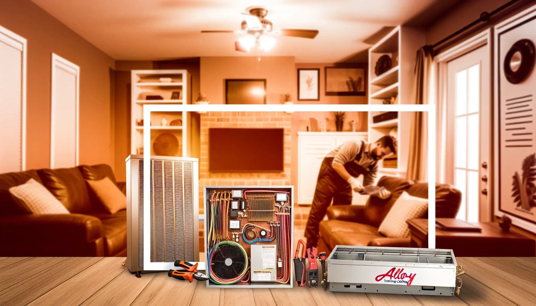 Technician performing HVAC repair in Colorado Springs home