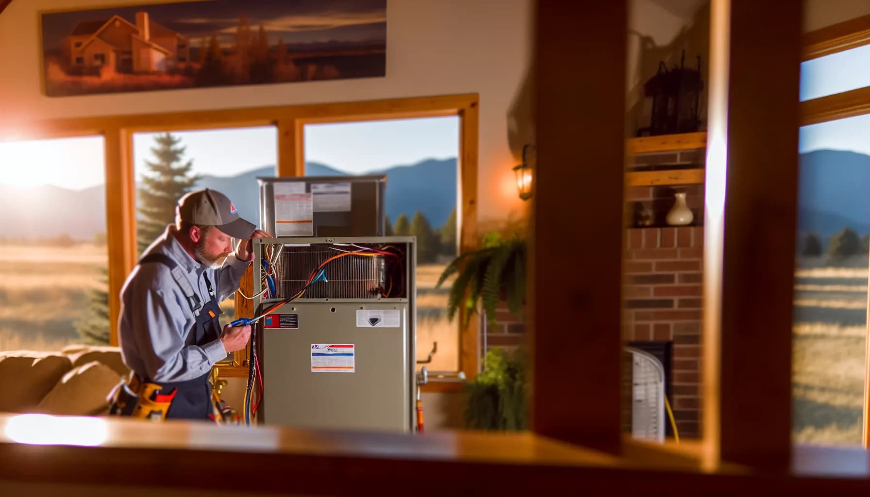 Technician installing a new HVAC system in a Colorado home