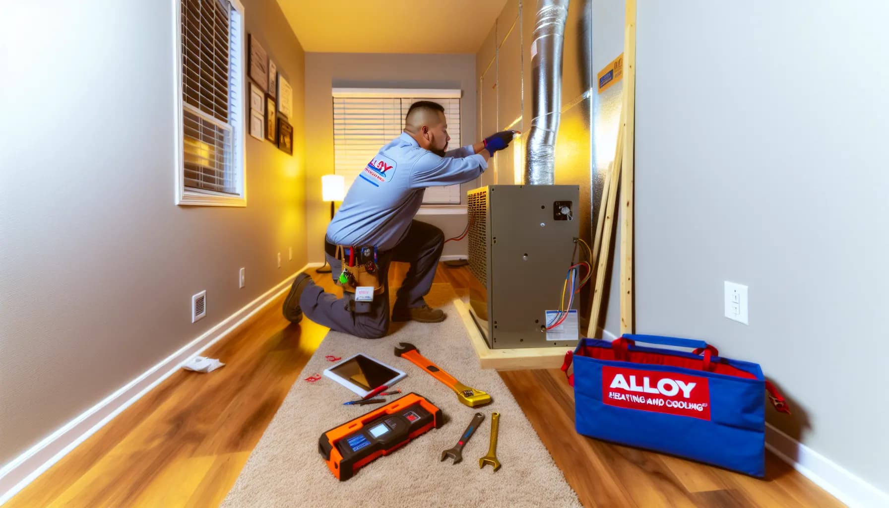 HVAC technician installing a new system in a Colorado home