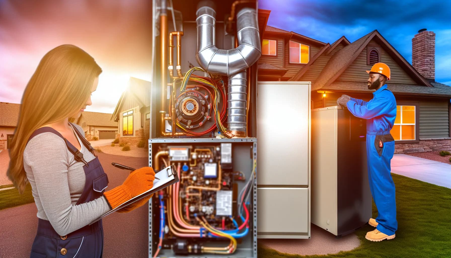 Technician installing HVAC system in Colorado Springs home
