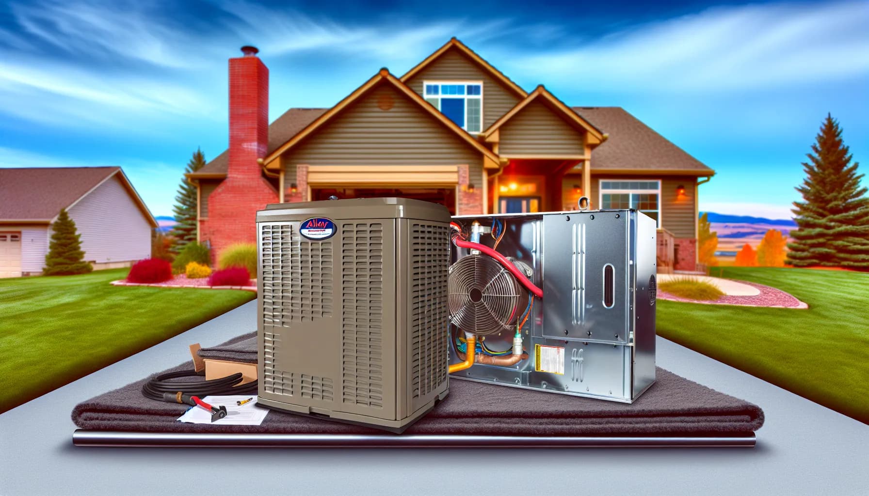 Technician inspecting a gas furnace for carbon monoxide safety