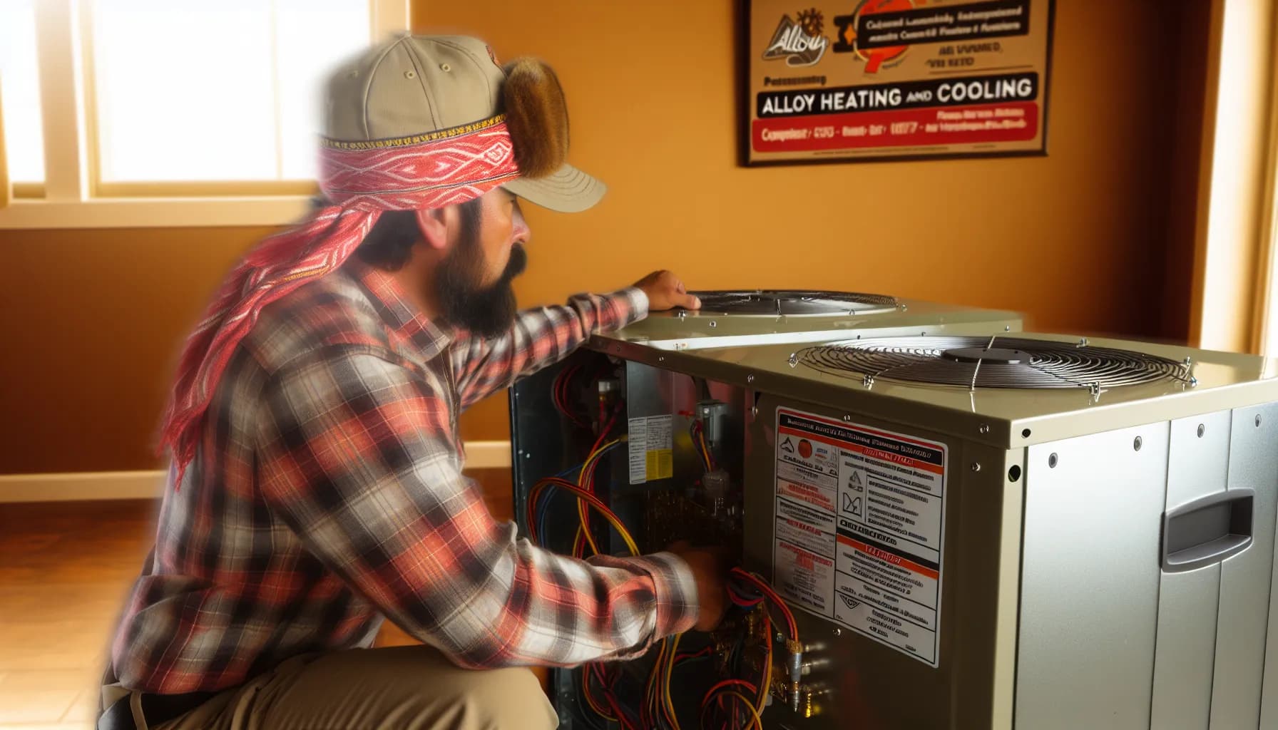 Technician installing HVAC system in Colorado Springs home