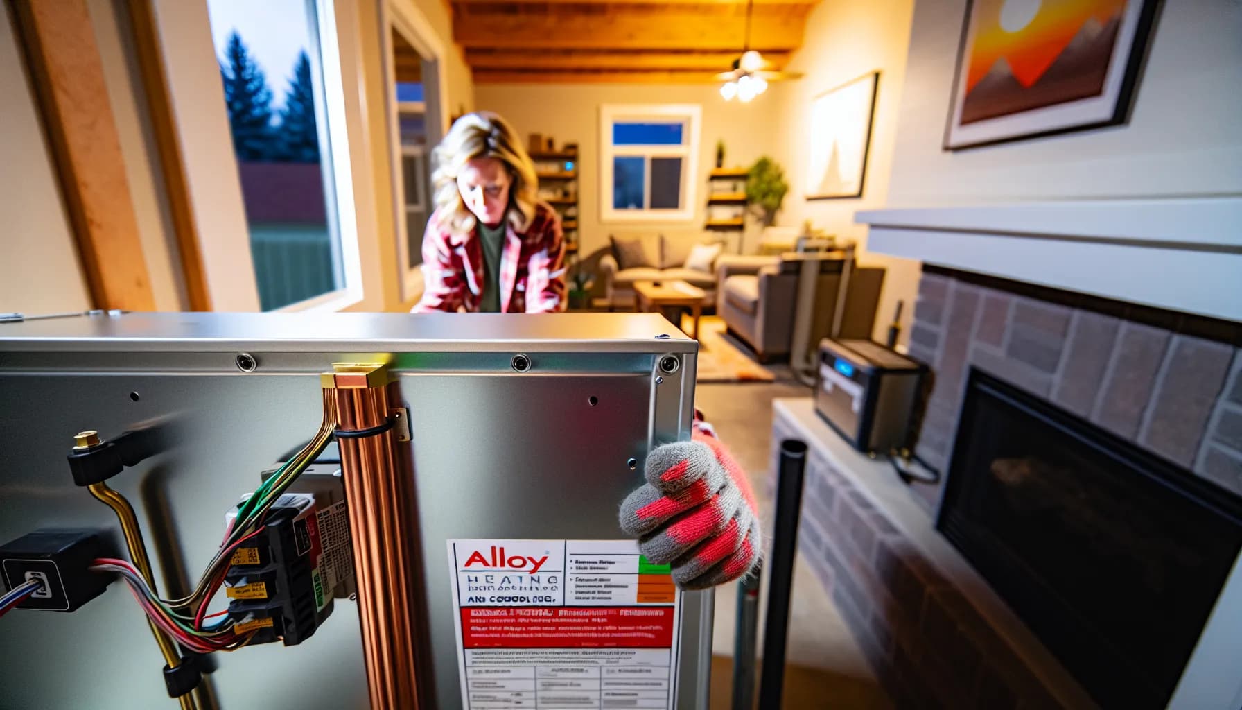 Technician performing HVAC maintenance in Colorado Springs home