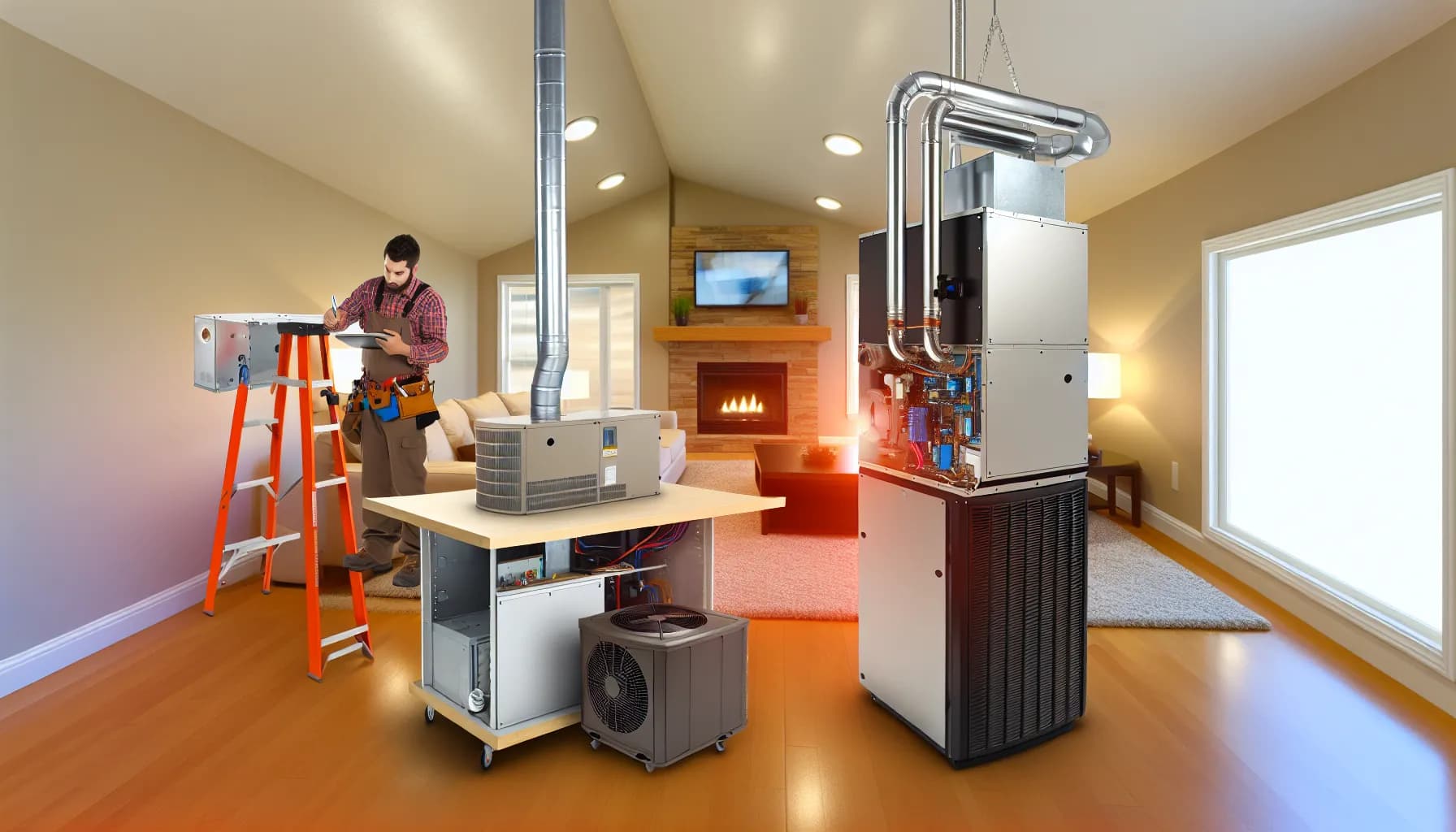 Technician optimizing a residential HVAC system in Colorado home