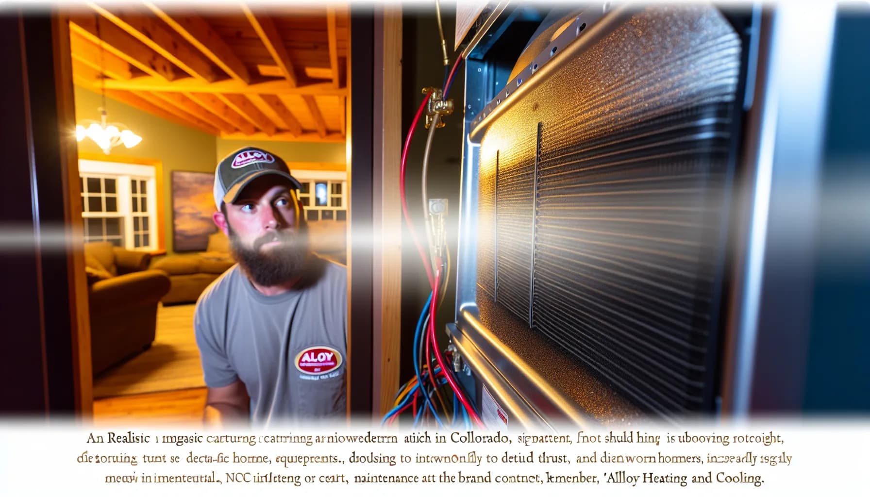 Technician checking air conditioner for warm air issue