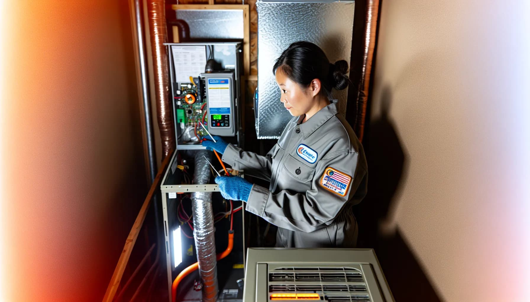 HVAC technician troubleshooting air conditioner in Colorado home