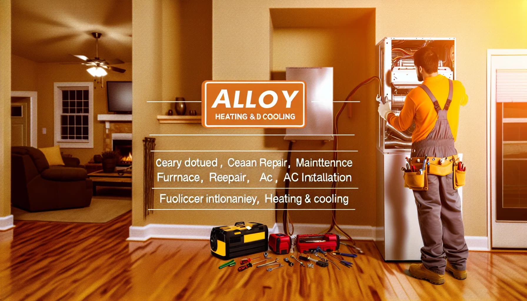 Technician repairing central heating system in Colorado home