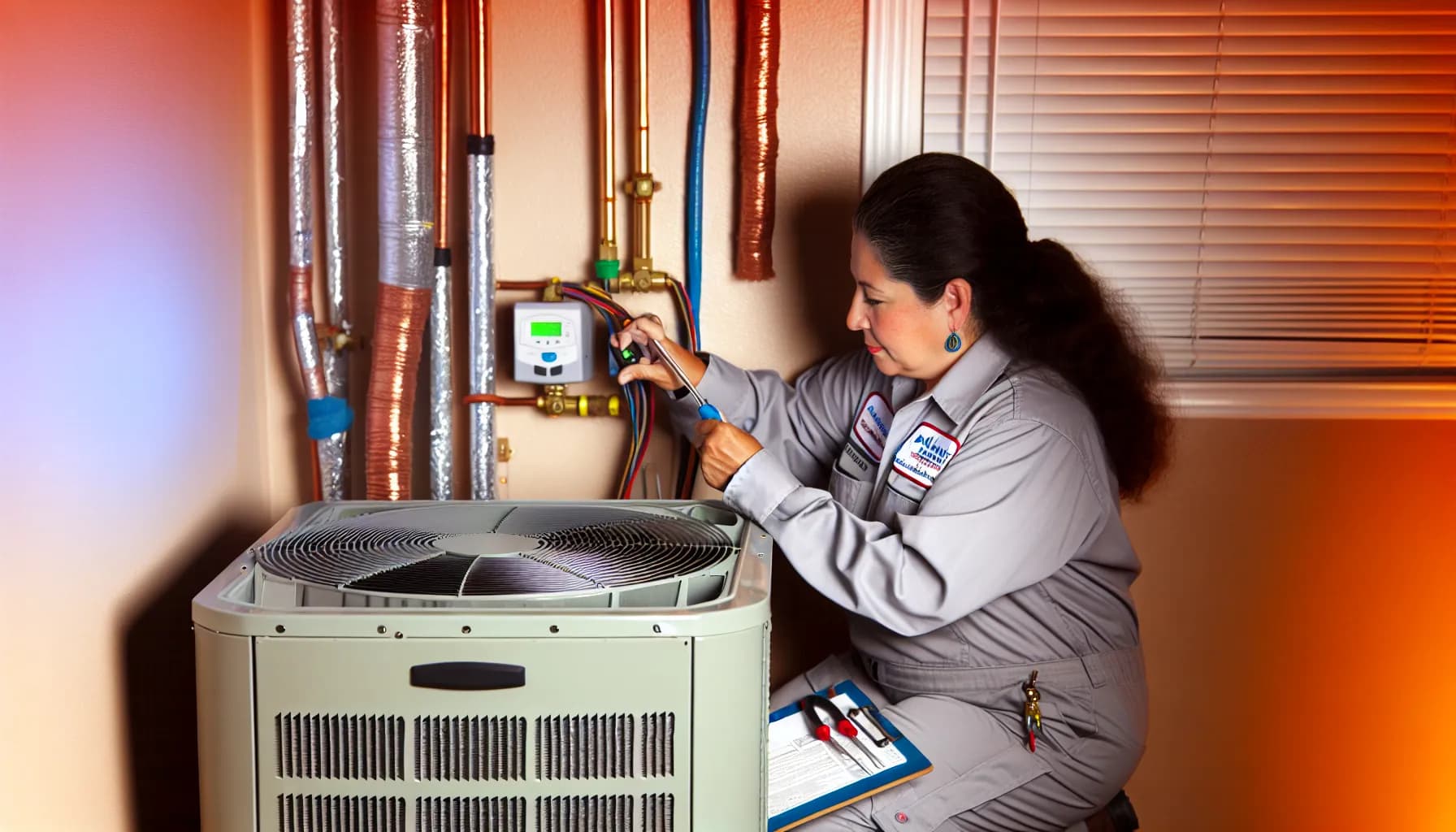 Technician installing HVAC system in Colorado Springs home