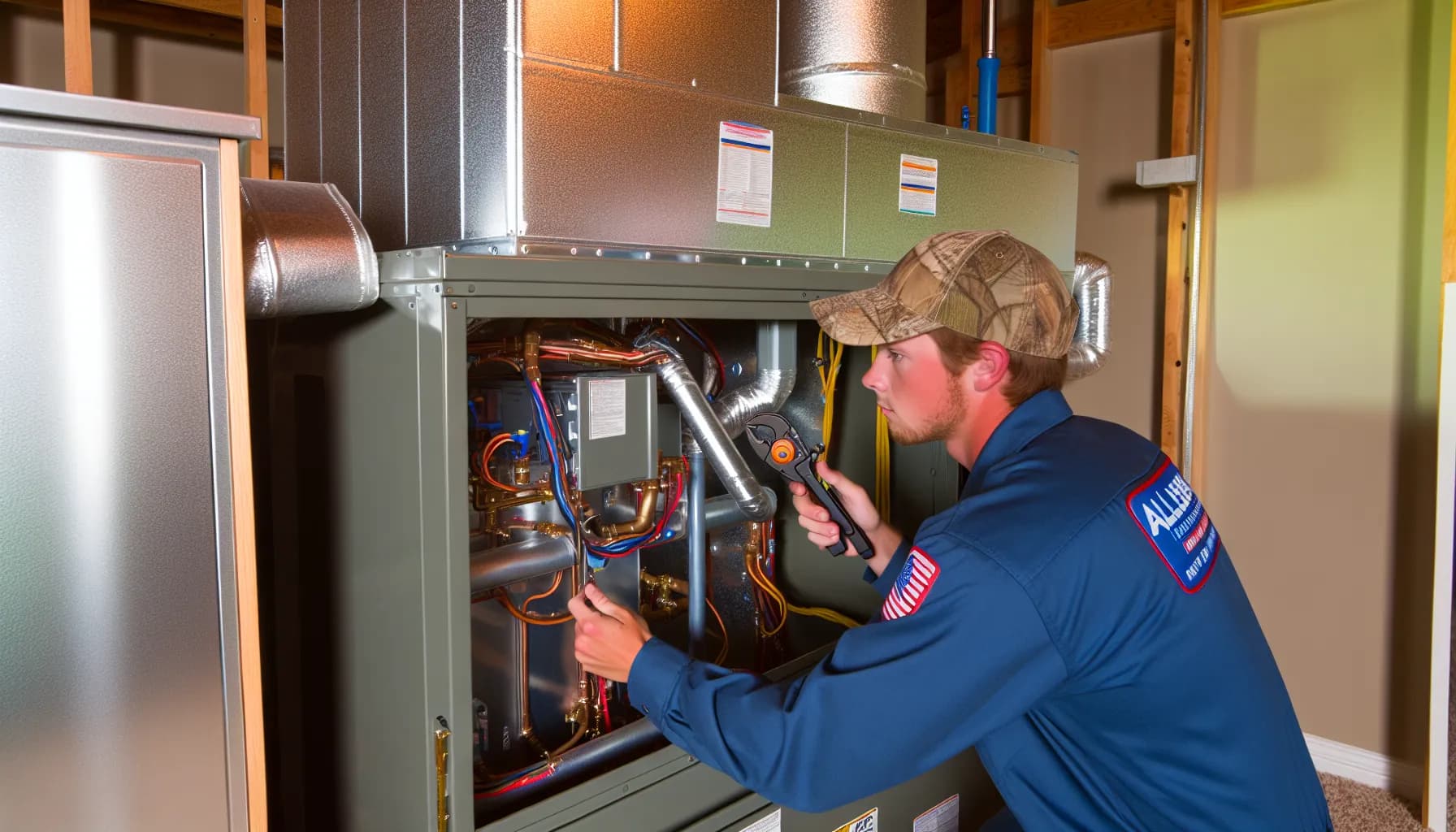 Technician optimizing HVAC system for energy efficiency in Colorado home