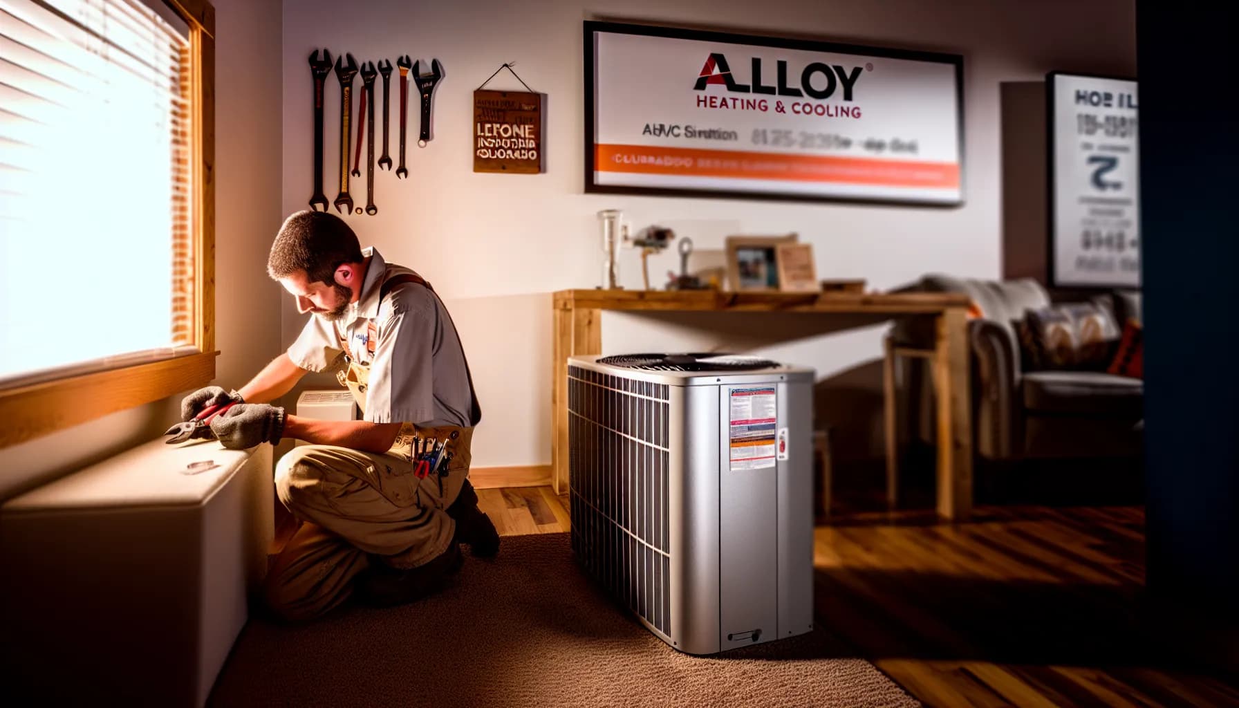 Technician installing a new HVAC system in a Colorado home