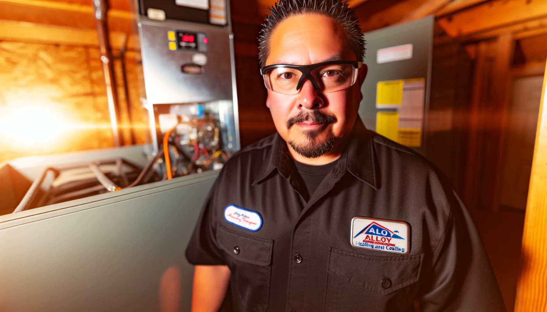 Technician performing HVAC repair in Colorado Springs home