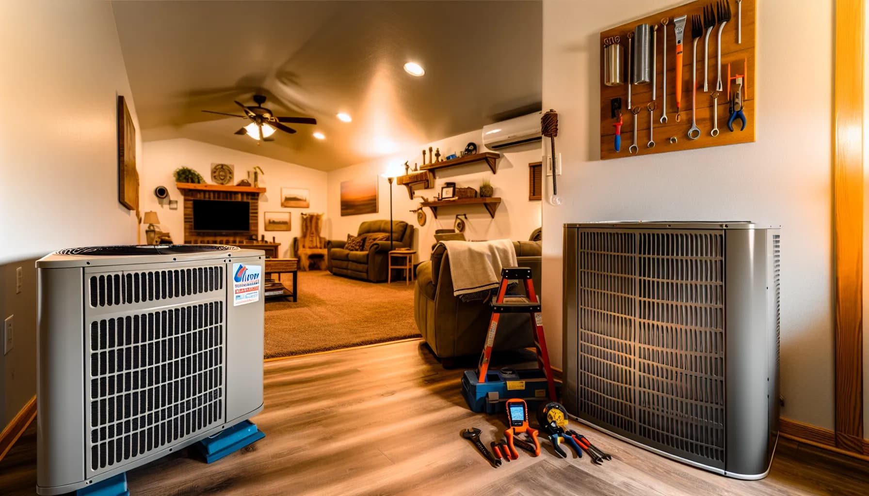 Technician optimizing home HVAC system for efficiency