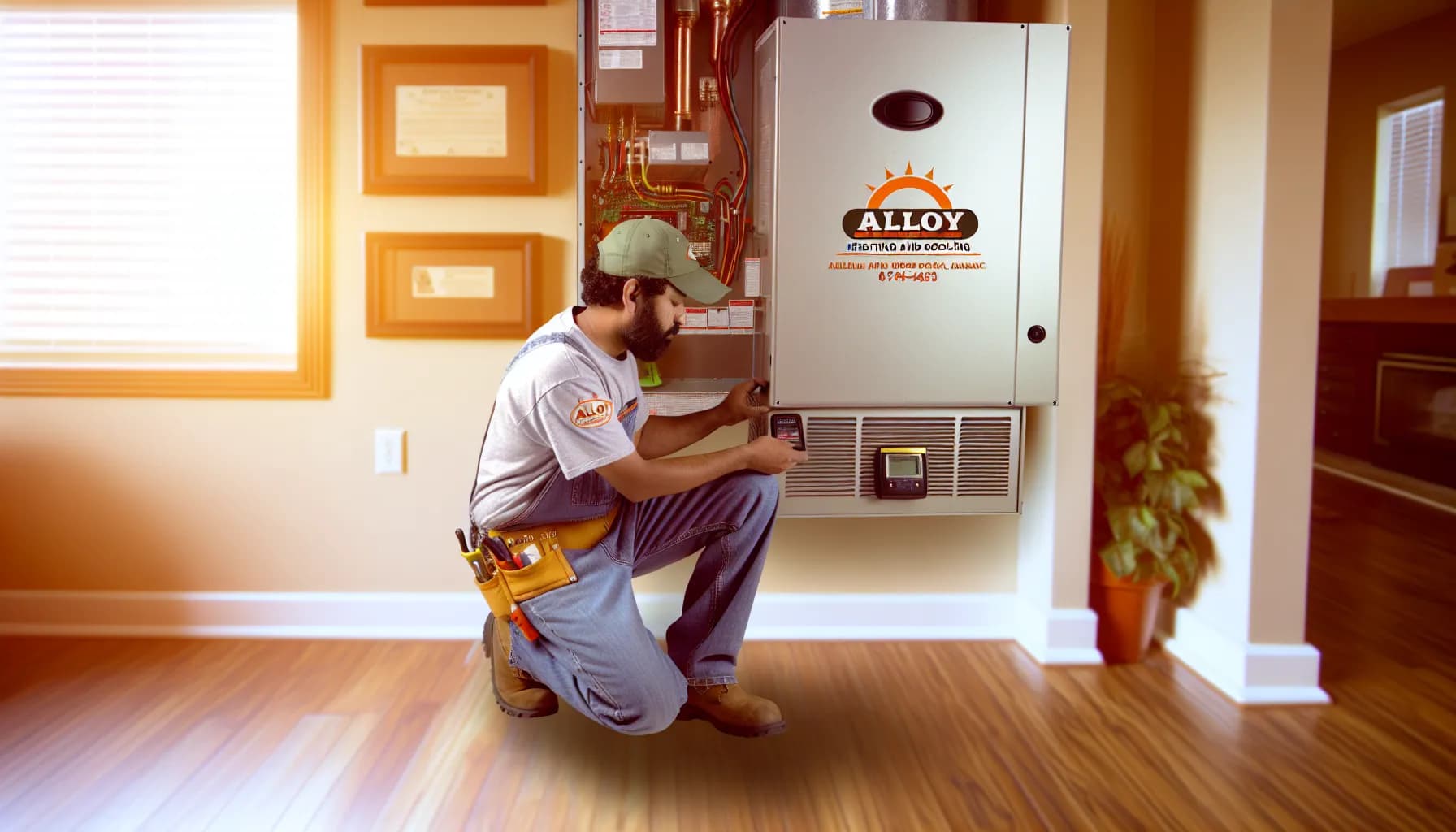 Technician performing HVAC troubleshooting in a Colorado home
