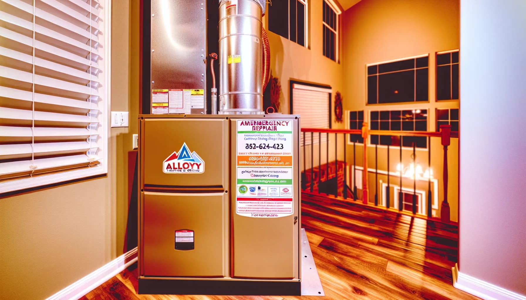 HVAC technician repairing furnace in Colorado Springs home
