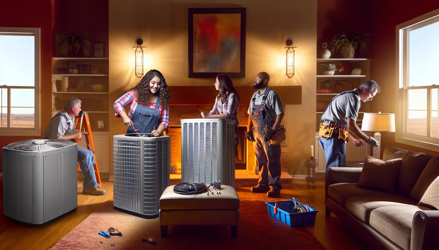 Technician installing HVAC system in Colorado Springs home