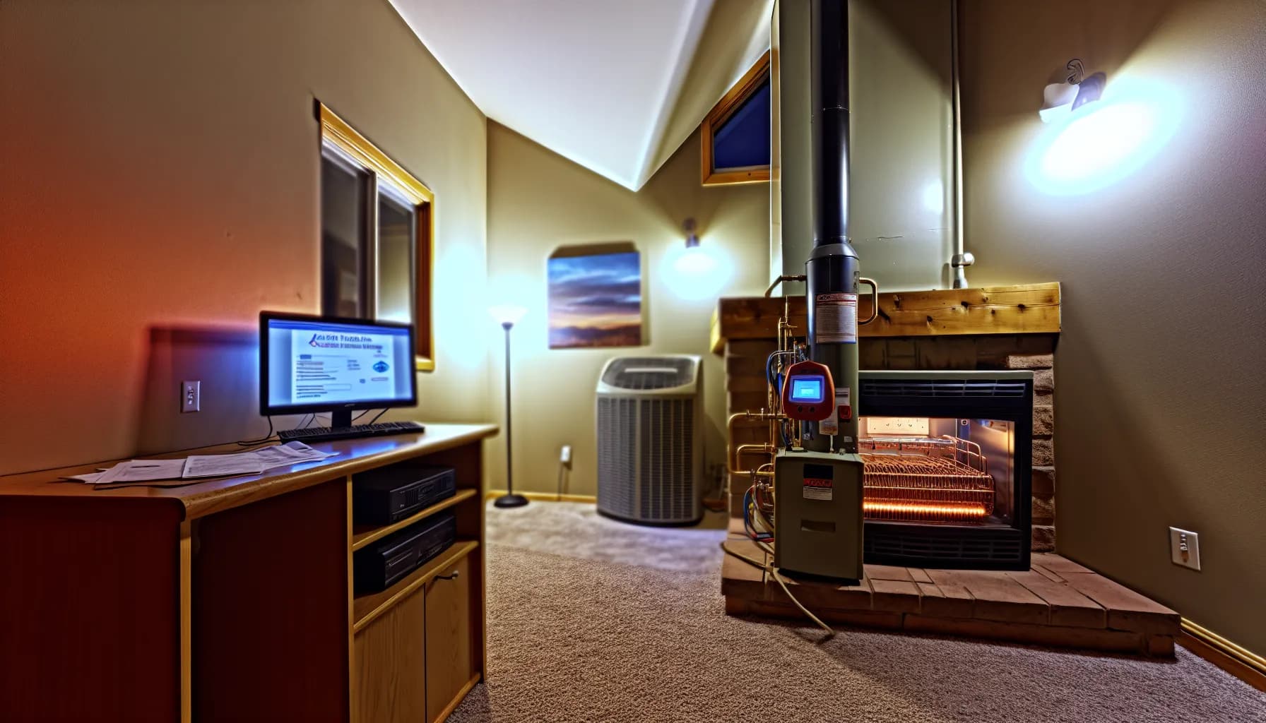 Technician performing HVAC maintenance on a Colorado home